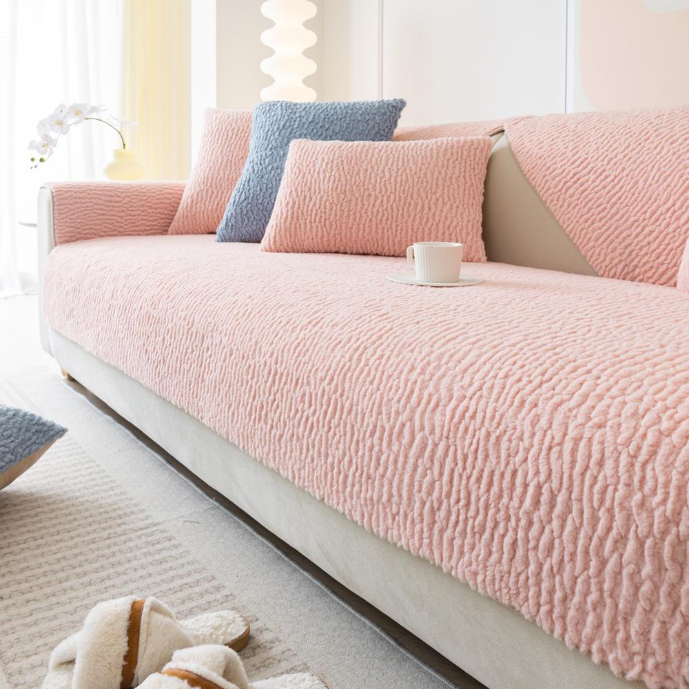 Winter Plüsch Sofakissen Einfach Verdickt Modern Rutschfester Sofabezug Stoffbezug Überzug