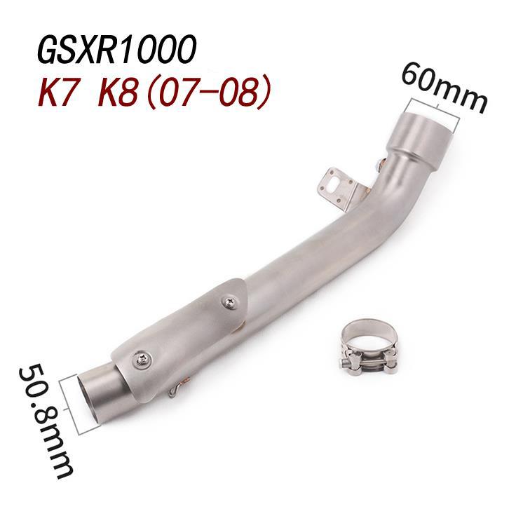 K7 GSXR 600 750 GSXR700 GSXR750 Motorcycle Exhaust Muffler Middle Link Pipe Tube Slip On For Suzuki GSX R600 R700 R750 K7 K8