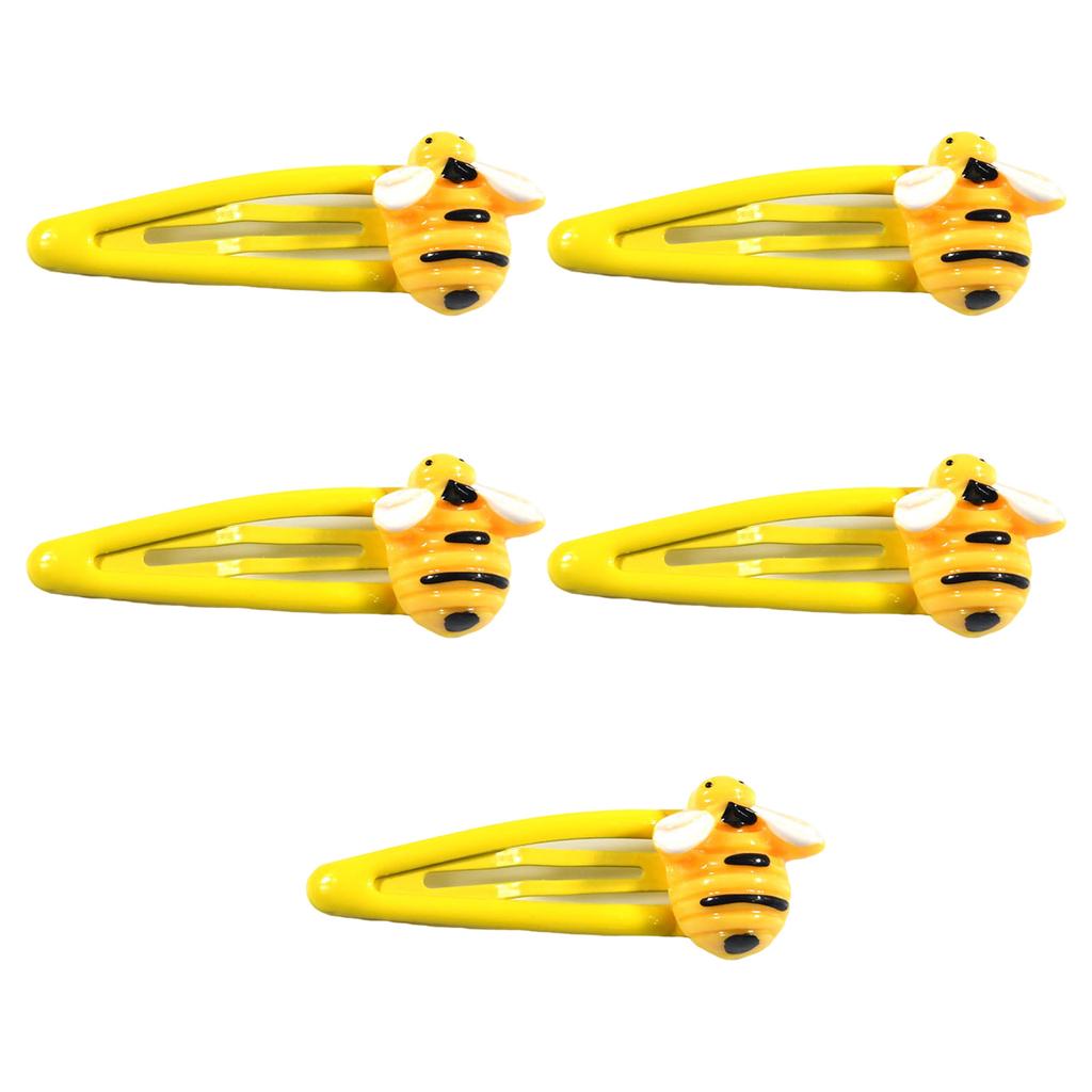 Pack of 5 Cute Bee Hair Clips for Kids Mixed ABS Plastic Hairpins Lightweight Girls Hair Accessories Multi Color Set