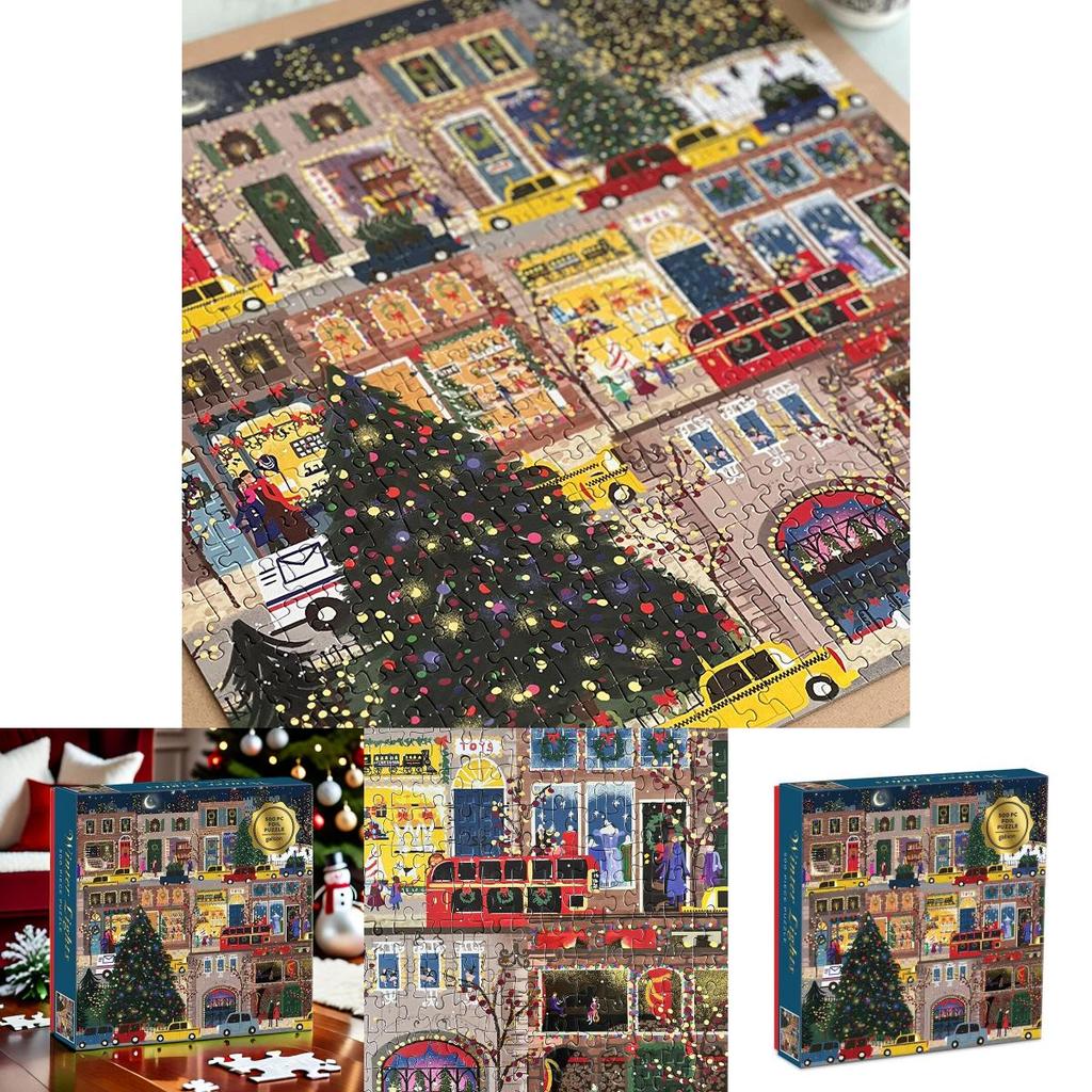 Puzzle Jucărie cu Model Scenă Stradală de Crăciun de Iarnă Pentru Adulți și Eliberare de Stres