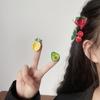Mini Fruit Shape Side Bangs Hair Claw Shinning Hair Claw Girl Casual Hairpin