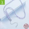 Amethyst Necklace Simple Fashion Ins Crystal 925 Sterling Silver Necklace Can Be Diy