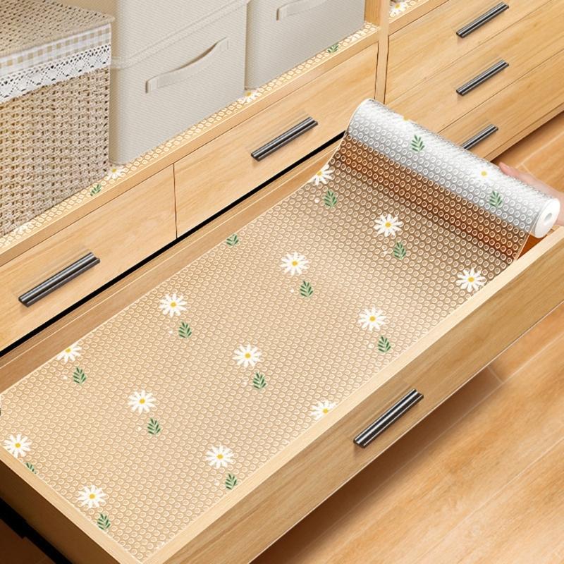 Multipurpose Cabinet Liners Mats Durable Waterproof Shelf Liner for Kitchen Cabinets Nonslip Moisture Proof Pad