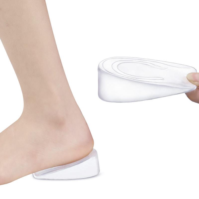 

Wreath GEL Inner Heightening Insole Female Half Pad Elastic Shock Absorption Summer Leisure Sports Male Invisible Heel Pad 1cm S прозорий