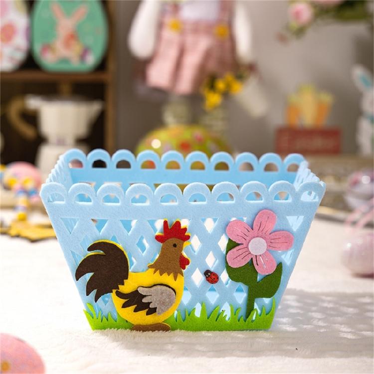 Holiday Gift Bag Features a Colorful Rooster Versatiled Storage Basket for Eggs and Candy for Parties Decoration