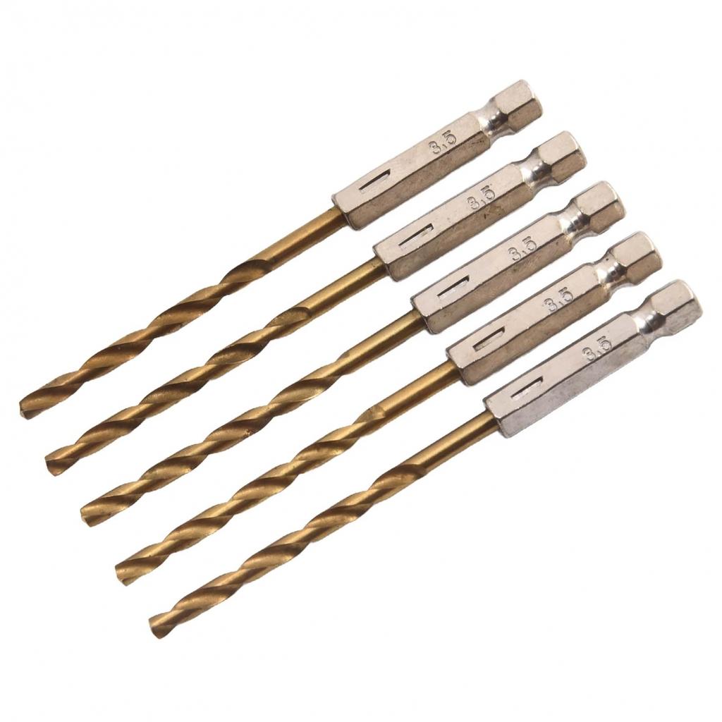 1/4 Inch Hex Shank Drill Bits 5pcs HSS Set 1 5 6 5mm Reliable Performance
