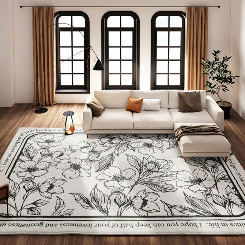 European Style Bedroom Decor Plush Carpet Home Study Non-slip Mat Light Luxury Carpets for Living Room Fluffy Soft Lounge Rug