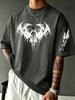 Unisex Gothic Tribal T Shirt Cotton Thorn Graphic Print Oversized Streetwear Vintage Casual Short Sleeve Tee Black Art Summer Top