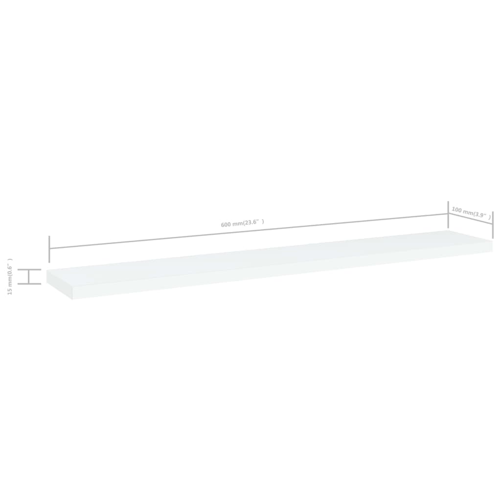 Bookshelf Boards 4 Pcs White 60 X 10 X 1.5 Cm Engineered Wood