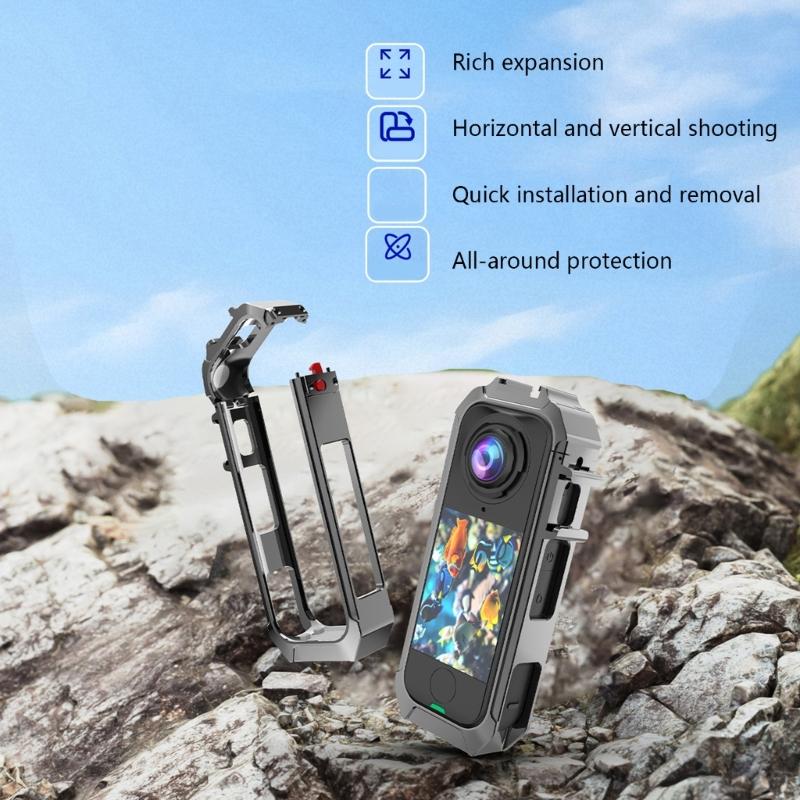 Quick Release Cage For X4 Air Action Camera Mount With Cold Shoe Full Protective Frame Case Accessories