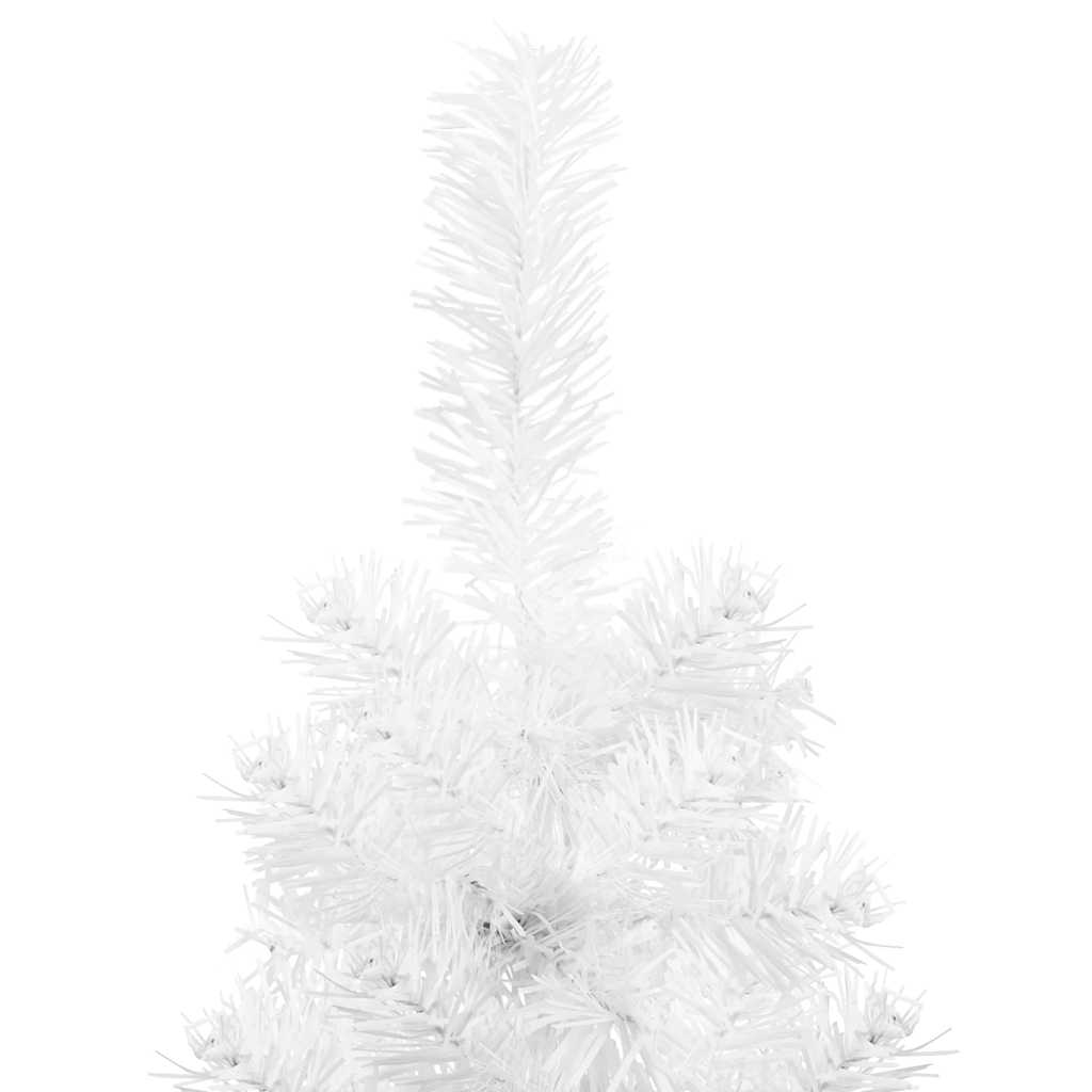 Artificial Half Christmas Tree with Stand Slim White 120 Cm