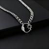Trendy Moon Star Hollow Pendant Necklace for Men, Fashion Casting Stainless Steel Collar Necklaces, Waterproof Punk Jewelry Gift