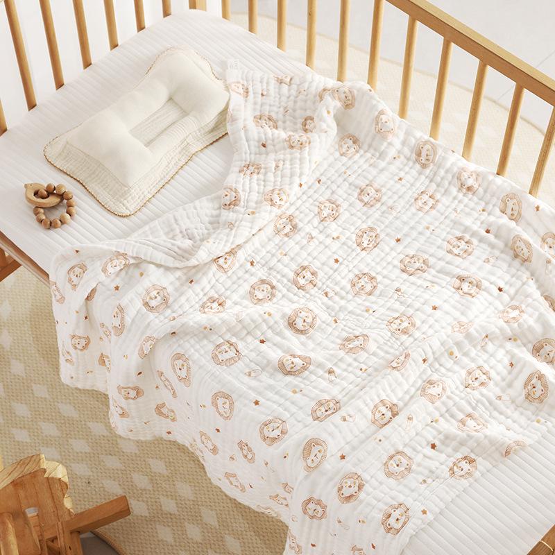 110x110cm High Density Pure Cotton Six-Layer Gauze Baby Bath Towel and Toddler Blanket
