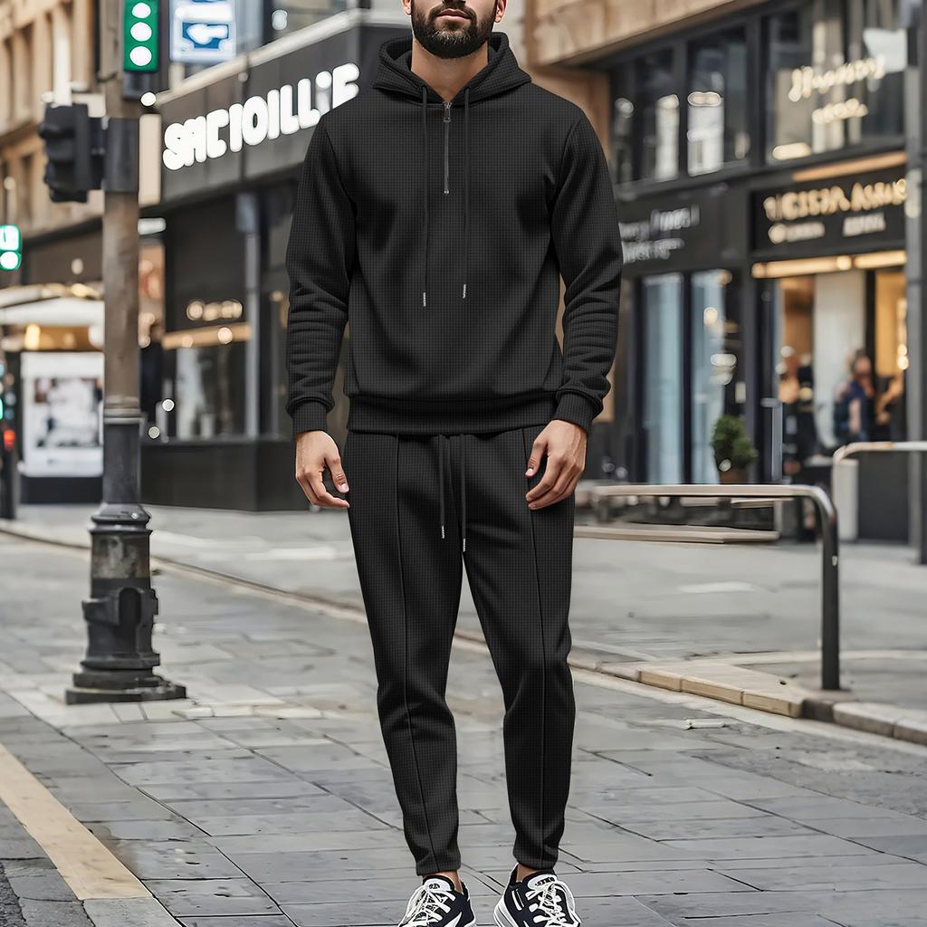 Men's Sweatshirt Suit Men's Solid Color Casual Sports Suit Sweatshirt Suit