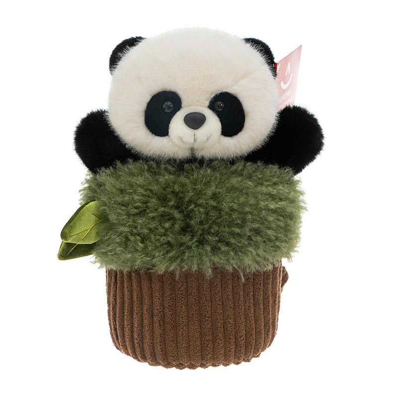 Monkey Panda Parrot Potted Plant Plush Toy Stuffed Animal Doll Decoration Gift