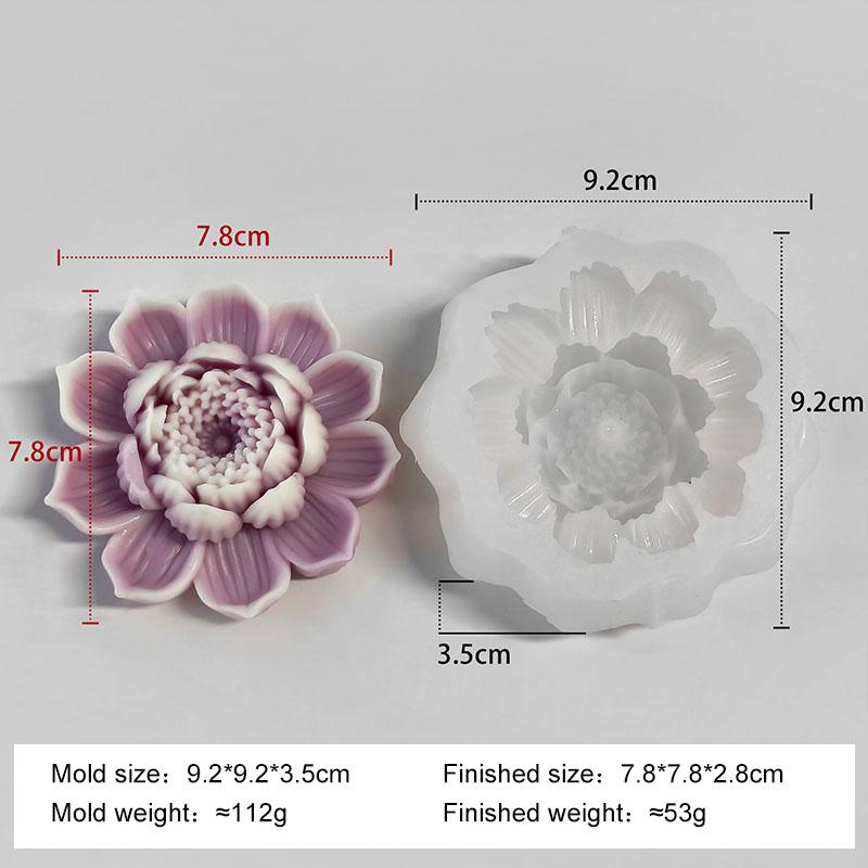 3D Lotus Flowers Scented Candle Silicone Mold Resin Plaster Ornaments Mould Handmade Soap Candle Making Supplies