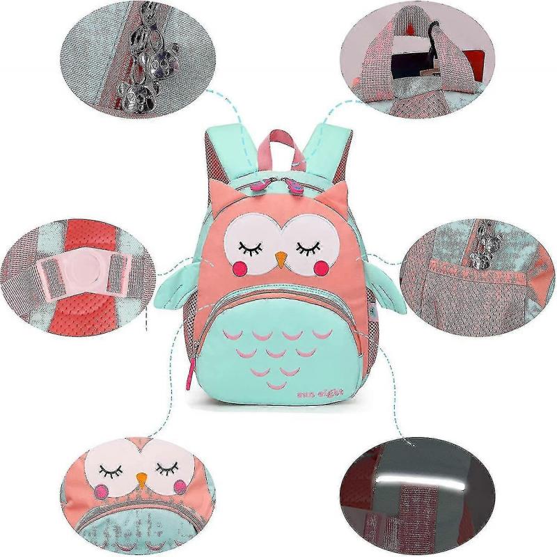 Kids Backpack Kindergarten Schoolbag Waterproof Backpack Cartoon Schoolbag Preschool Unisex Gift, Cute Owl 25-26