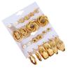 11Pcs Fashionable Bohemian Hoops Earrings Set for Women with Pearls Heart Studs Jewelry Accessory for Trendy Women