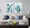 Nordic Canvas Painting Flowers Poster Blue Floral Wall Art Print for Vintage Living Room Decorative Wall Pictures