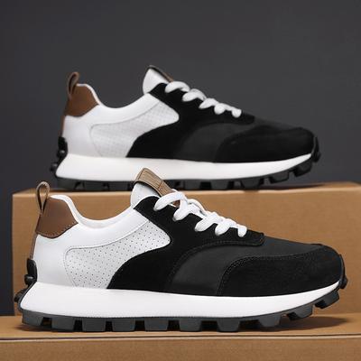 Men Casual Running Shoes Autumn New Platform Lace-up Vulcanized Shoes Outdoor Non Slip Trainers Fashion Microfiber Mens Sneakers