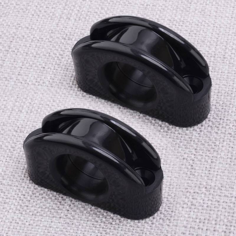 2Pcs Deck Eye Fairlead Bullseye Line Cable Rope Guide Pulley Fit for Marine Boat Yacht Kayak Canoe Black Nylon
