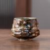 Retro Ceramic Kiln-Change Mug: Pleated Coarse Pottery Coffee Cup