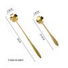 6pcs Gold Flower Stainless Steel Tea Spoons Set Coffee Spoon Honey Dessert Ice Cream Scoop Teaspoon Cafe  Long Handle Tableware