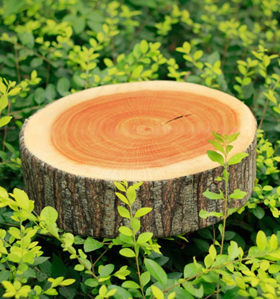 Cute Round Woods Grain Soft Plush Chair Seat Cushion Pillow New Fashion Stump Shaped Decorative Pillows  Home Car Decor Hot Sale