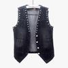 2023 Spring/Autumn Women's Beaded Denim Vest with Large Pockets - Korean Style Sleeveless Shrug Outerwear