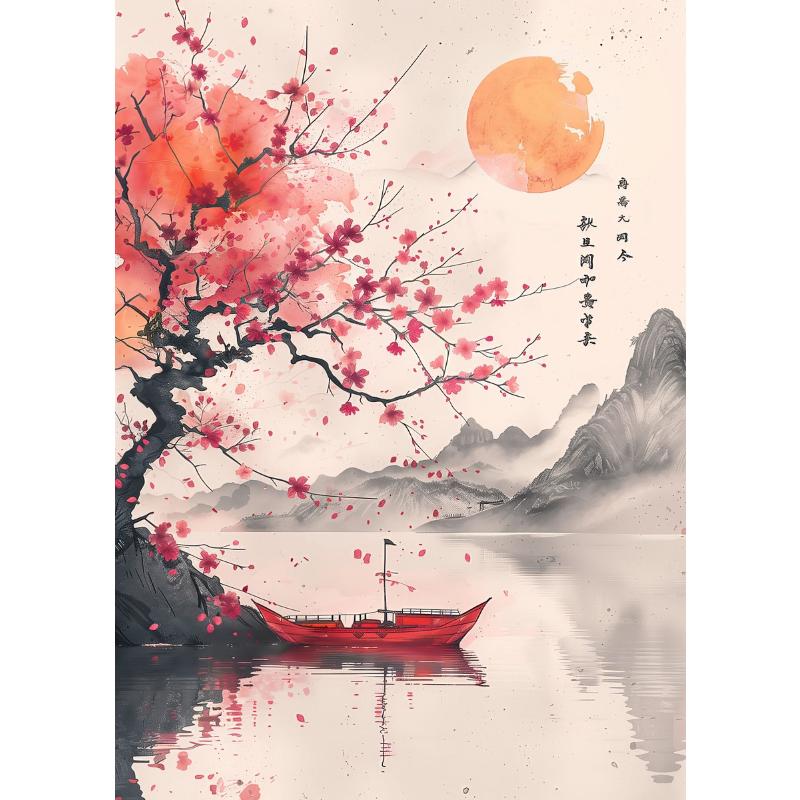 

Японский пейзаж Самурай Гейша Бонсай Ворота Тории Сакура Искусство Плакат Картина на холсте Настенная печать Картина для комнаты Домашний декор 21*30cm No Frame