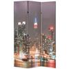 Room Divider - vidaXL - New York At Night - 120x180 Cm - 3 Panels - Solid Wood