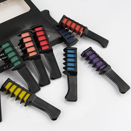10Pcs Hair Chalk Comb 10 Colors Washable Instant Hair Dye Comb Halloween Christmas Cosplay Party Disposable Temporary Hair Coloring Comb