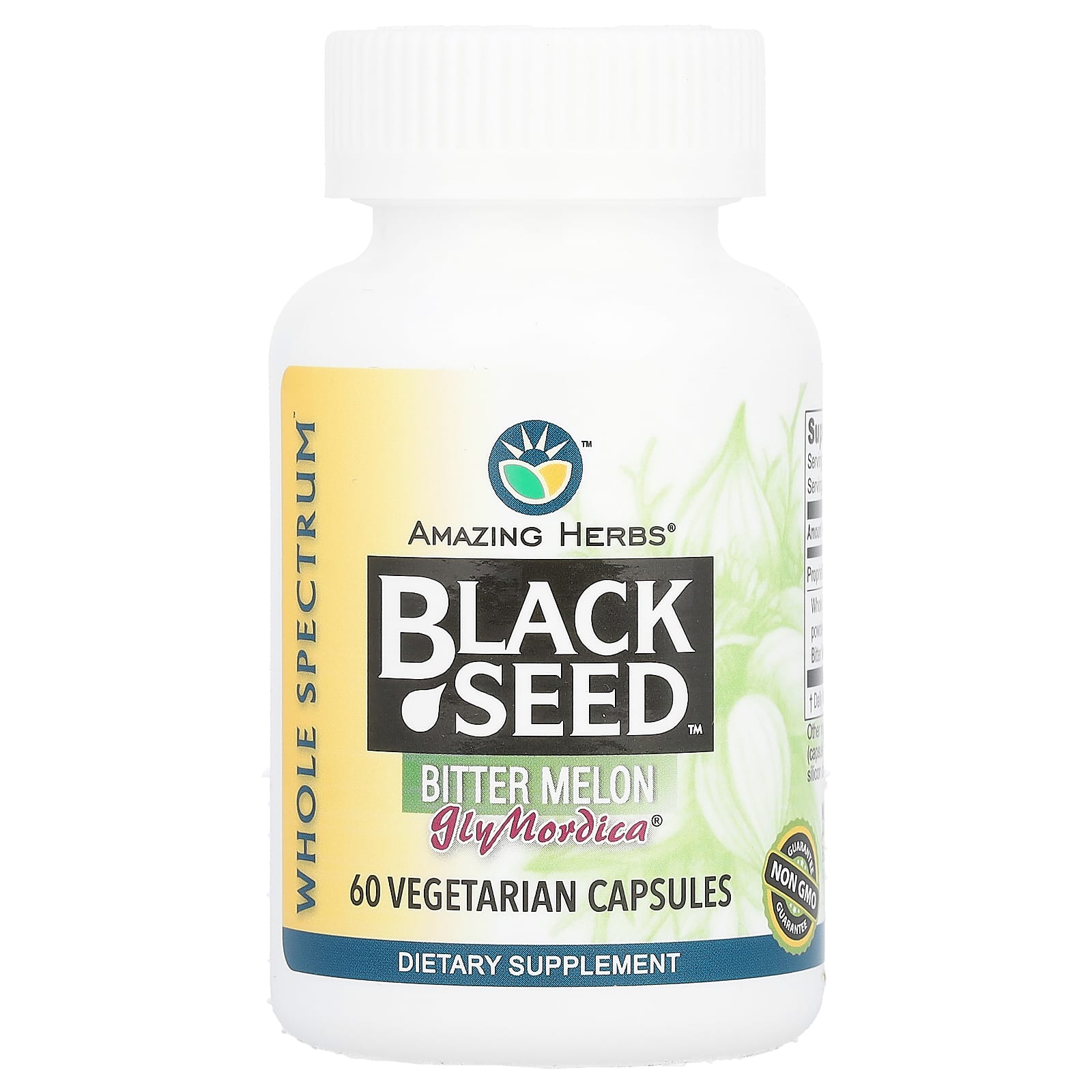 

Black Seed, Bitter Melon, Veggie Capsules 60