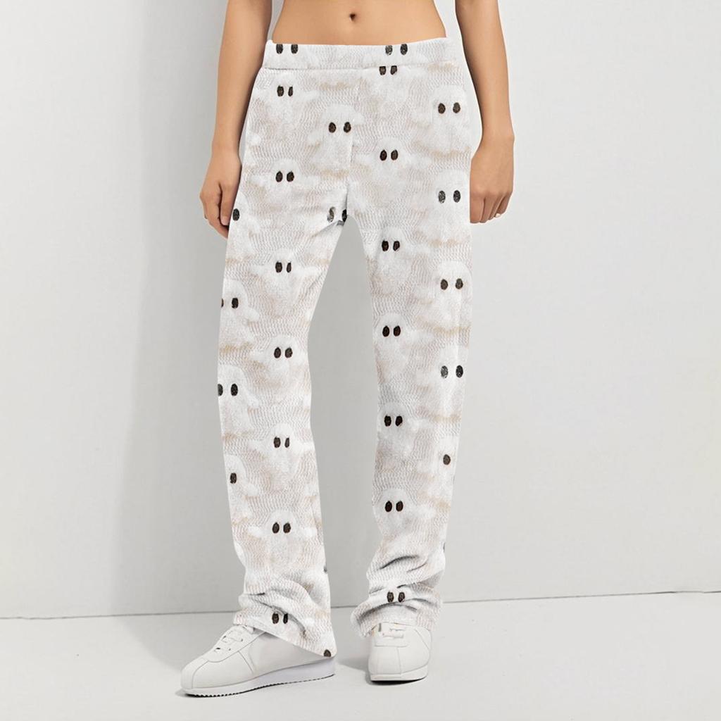 Anime Pajama Pants Sleepwear Casual Drawstring Elastic Waist Pants Comfy Straight Yoga Loose Trousers
