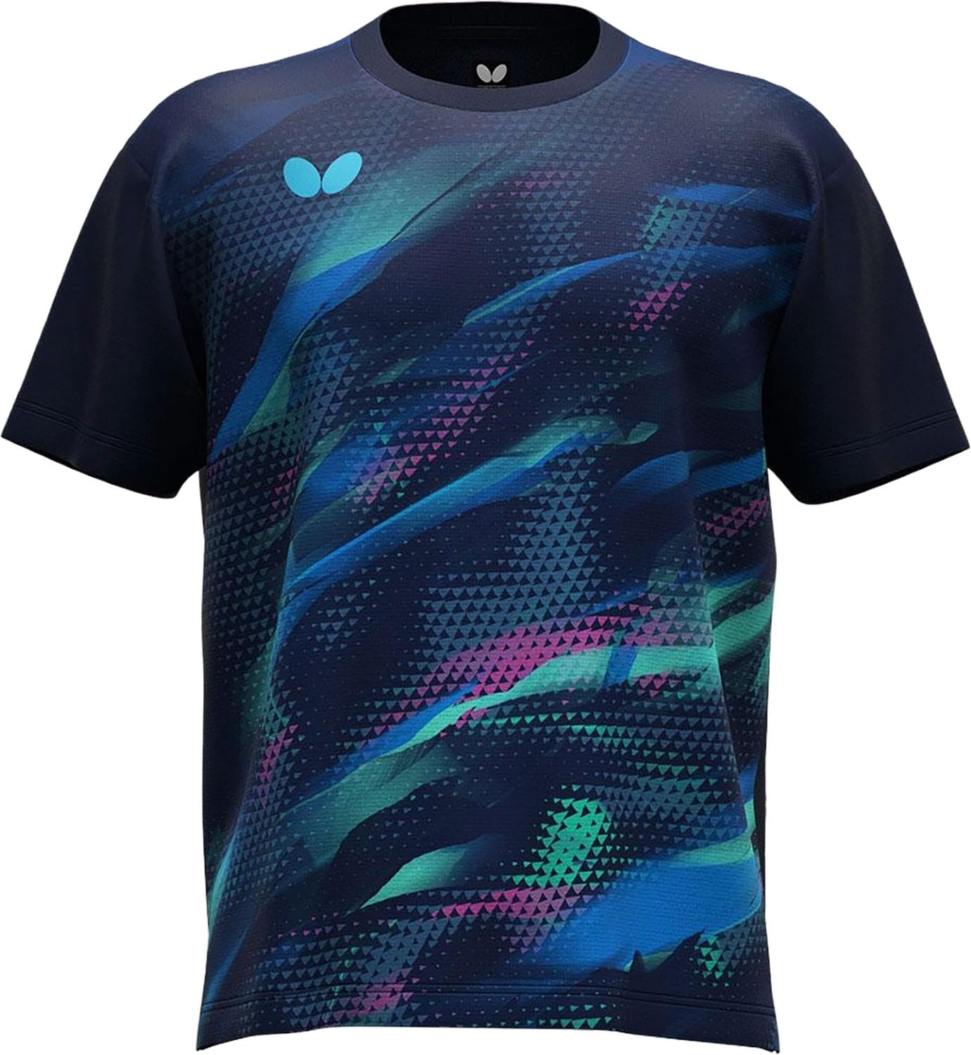 

Butterfly Table Tennis Top Quick-Dry Stretch Adros T-Shirt Navy XO 47420 Unisex Sports Shirt