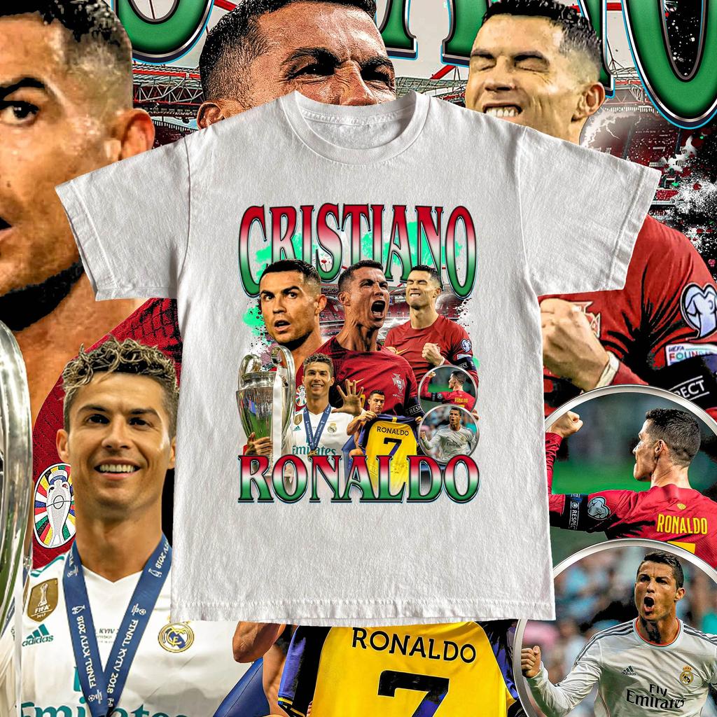 Men's Casual Wear Tee Portugal C Ronaldo CR7 Short Sleeved T-shirt Women Loose Large Size Tshirt Cotton No. 7 Riyadh Jersey Tops