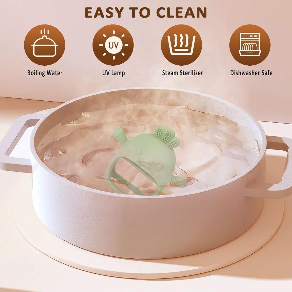 Anti-Drop Silicone Baby Teether Ergonomics Baby Soothing Teething Toy Gum Chewing Teether  Infant