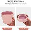 2Pcs Collapsible Paint Brush Washer, Brush Holder Cleaner Painting Water Cup Portable Silicone Washing Bucket for Watercolor Oil Painting(Pink)
