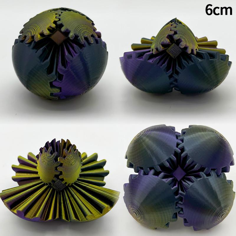 

3D-друкована обертова кулька Gear Ball Spin Ball Ornament Креативні прикраси для робочого столу Декомпресія Magic Cube Toys 6 CM