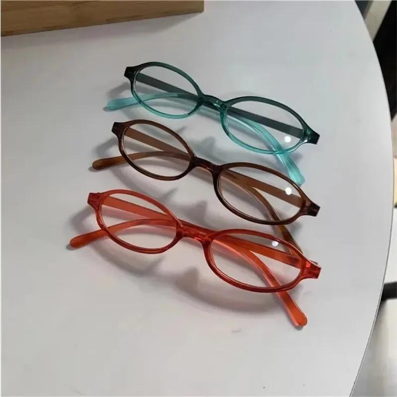 Y2K Retro Oval Frame Anti Blue Light Nearsighted Eyewear Finished Ladies Myopia Glasses Prescription Minus Diopter Eyeglasses