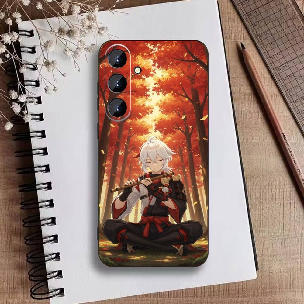 

AGenshin A-Kaedehara Kazuha Phone Case For Samsung Galaxy A73,A21s,A22,A31,A52,A53,A71,A41Soft Black Shell Samsung a21s