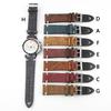 Retro Leather Watch Band 18mm 20mm 22mm 24mm Cowneck Pattern Stainless Steel Pin Buckle Watch Strap Replacement for Men Women