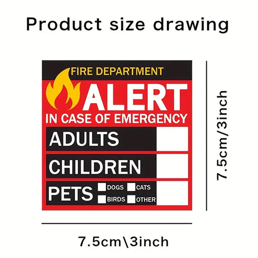 Pet Rescue Safety Alarm Sticker Fire Pet Safety Warning Alert Sticker High-Visibility Alarm Cling for Home Window Door Crate