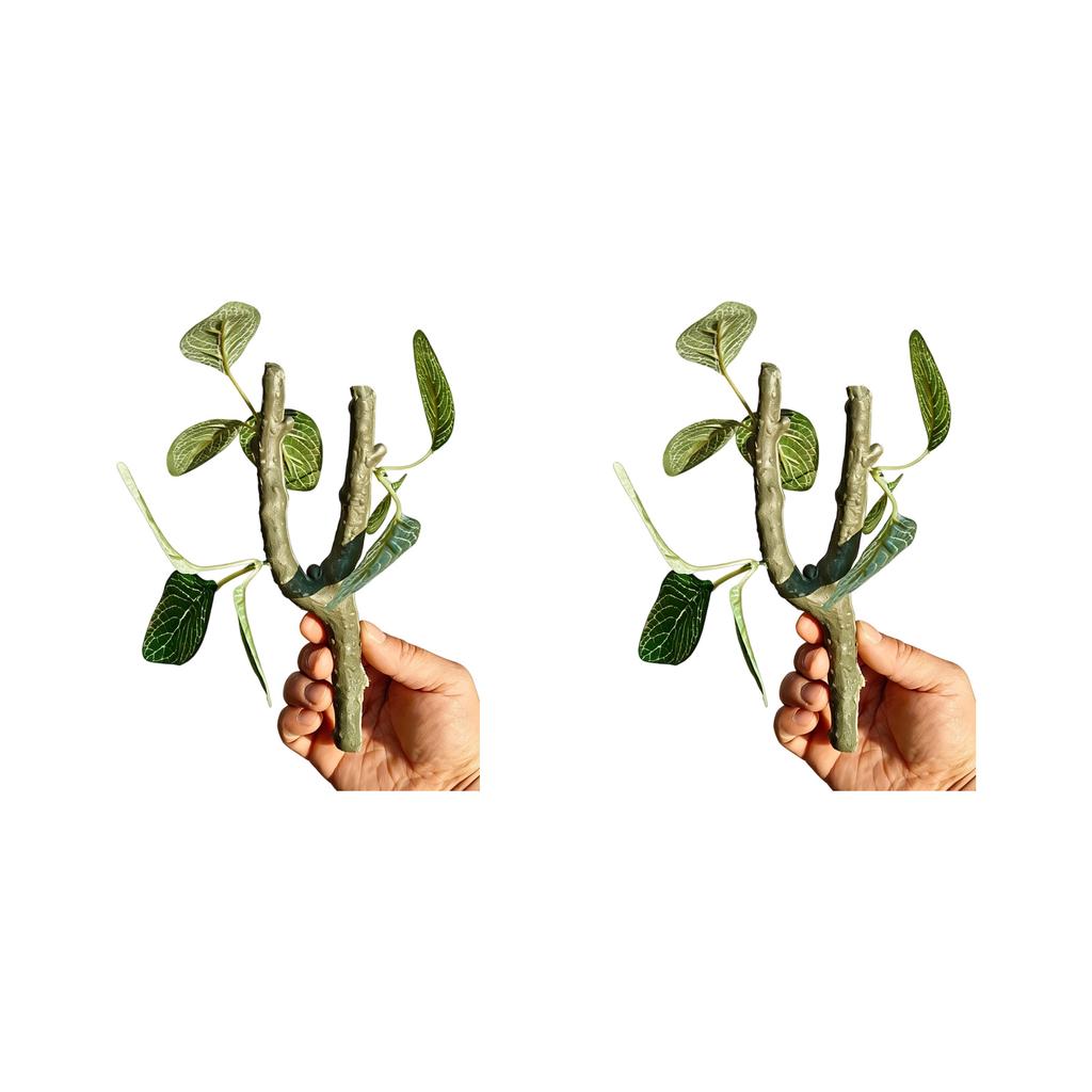 2Pieces Artificial Climbing Branch Exercise Vine for Reptiles Habitats with Realistic Texture and Stable Build Decoration