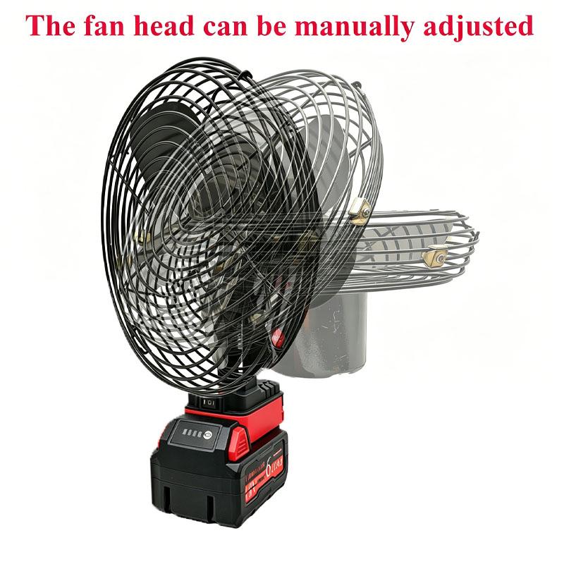 Camping Fan Outdoor Fishing Desktop Metal Strong Wind Fan For Makita For Dewalt For Milwaukee 18V Lithium Ion Battery For M18