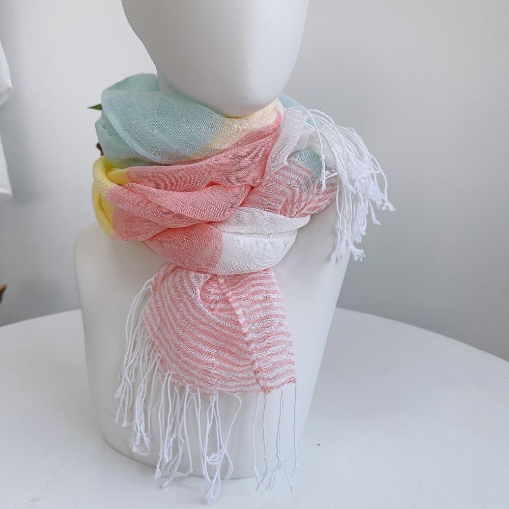 Direktlieferung Baumwoll- und Leinentücher, Modische Literarische und Literarische Leinen-Baumwollmischung Leicht Knitterig Herrenschals, Retro Ethno-Stil