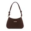 Pu Leather Shoulder Bag With Splicing And Zipper Closure For Daily Use