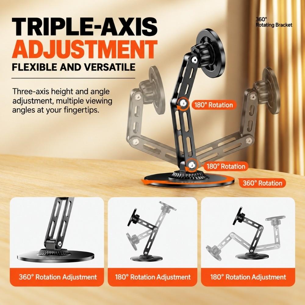 Rotatable Magnetic Desktop Phone Stand Adjustable Desk Phone Mount Foldable Phone Holder