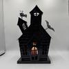 Yousheng Halloween Spukhaus Kerzenhalter Hohl Eisen Teelichthalter Kerzenständer Kerzenleuchter Tischdekoration Zuhause Büro Schreibtisch Dekoration