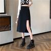 Side-slit Skirts Women High Waist Korean Fashion A-line Skirt Summer Elegante All-match Bottoms Streetwear Plus Size Female Clothes
